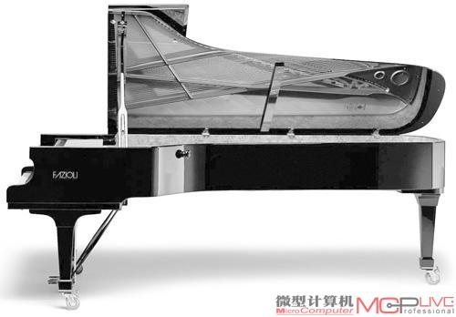 图2：世界名琴法奇奥里（意大利产），琴体覆盖了光彩华丽的钢琴烤漆，外观高贵华丽。