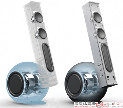 “蜗牛”的构造是这样的，高中音和低音部分各自用了一只被动辐射盆。